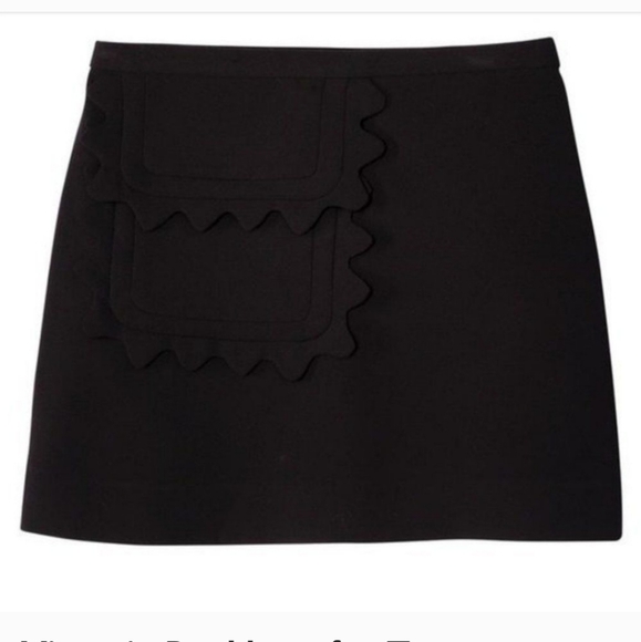 Victoria Beckham Women's Black Twill Scallop Mini Skirt. - Picture 5 of 12